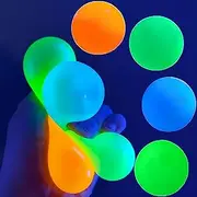 12pcs Globble Sticky Balls for Ceiling, Glowing in The Dark Sticky Balls, Lumi-Nous Stress and Anxietys Relief Sticky Ceiling Balls, Funny Sticky Glowing Balls