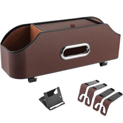 Seat Back Storage Box Water Cup Holder Tissue Box Phone Mount Leather Organizer (for: Volkswagen)