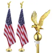 Yescom 6Ft Indoor Flag Pole Kit Eagle Topper with Base 3x5Ft US Flag Office 2Pcs