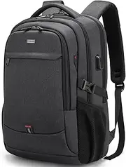 DUSLANG 17 Inch Travel Laptop Backpack Water Resistant College Backpack for Men Laptop Bag with USB Charging Port