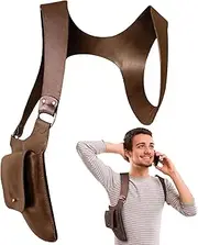 Backpack Shoulder Strap Pouch PU Hidden Underarm Shoulder Bag Retro Medieval Backpack Mobile Phone Bag Wallet Concealed Pack for Steampunk Parties Shopping Cosplay, Renaissance Costume Men