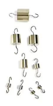 Eisco Labs Brass Cylinder Hooked Weights - Set of 9 total weight 500 grams
