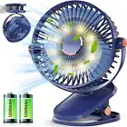 Mini Cooling FanUSB Rechargeable Clip on Desk Baby Stroller Portable Fan 5Speed