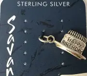 Vintage Savant 925 Sterling Silver Happy Birthday Cake Charm Pendant Gift/scrap