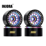 INJORA Brass & Aluminum Deep Dish 2.2" Beadlock Wheel Rims for 1/10 RC Crawler