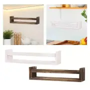 Wooden Spice Rack Wall Mounted Floating Seasoning Organizer Wall Bookshelves for
