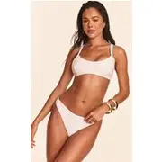 White Boomerang Tanga Bikini Bottoms, White