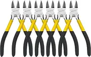 BOOSDEN Wire Cutters, 6 Pack, 6.5 Flush Cutters Spring Loaded Pliers Side Cutting Pliers Diagonal Cutting Pliers Dikes Wire Cutters Side Cutters for Crafts Electrician Work Jewelry Making