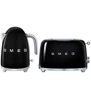 Smeg Black Kettle and 2 Slice Toaster Pack KLF03BLAUTSF01BLAU