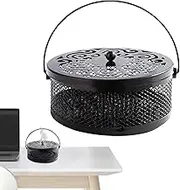 Incense Coil Holder - Fly Incense Box Sandalwood Holder - Fireproof Portable Burner with Handle Metal Sticks Home Decor for Living Room Indoor Outdoor