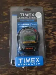 Vintage Timex Triathlon Stopwatch Water Resistant Chronograph Indiglo New Track