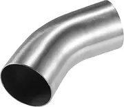 X AUTOHAUX 1 Pcs OD 3 Inch 45 Degree Mandrel Bend Elbow SS304 Stainless Steel Bend Tube Exhaust Elbow Pipe for Car Modified Exhaust System Piping Silver Tone