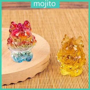 Mojito 中國水晶龍俑擺件十二生肖龍人像風水