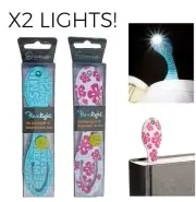 x2 Flexilight Lighted Bookmark Reading Light Set LED Slim Flexible Clip Gift LOT