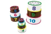 Learning Resources Stack and Count Layer Cake - 10 Pieces, Ages 18+ Months Toddler Learning Toys, Early Stacking and Counting Skills for Toddlers