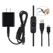 1PCS USB-C Charger with ON/OFF Switch USB Power Cable for Raspberry Pi 4B
