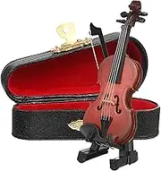 CORHAD 1 Set Tiny Violin Model Realistic Miniature Violin Adornment with Bow and Case for Studio Photo Props Home Decoration Rustic Decor Wood Design