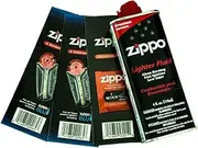 Genuine Zippo Lighter Fuel Fluid 125ml + 1 x Replacement Wick & 2 Flint Cards (12 Flints)