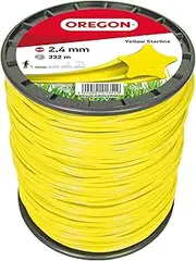 Oregon Yellow Star Shaped Strimmer Line Wire for Grass Trimmers and Brushcutters, Five Cutting Edges for Clean Finish, Professional Grade Nylon, Fits All Standard Strimmers, 2.4mm-332m (‎69-455-Y)