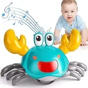 MSKOLER Crawling Crab Baby Toy for 36-48 Months Kids - Toddler Interactive Learning Development Toy, Sensory Walking Music and LED Light Up, Walking Dancing Moving Crab with Obstacle Avoidance