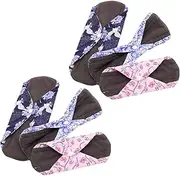 HOUDERCO 6Pcs Reusable Cloth Menstrual Pads Absorbent Sanitary Pads for Washable Period Pads with Snap Design for Maximum Comfort and Leak Protection