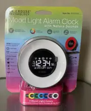 NEW LA Crosse Technology Mood Light Alarm Clock with Nature Sounds Digital Night