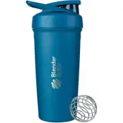 BlenderBottle Strada 24 oz Stainless Steel Shaker Cup Ocean Blue