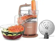 Kenwood MultiPro Go FDP22.​130RD, Food Processor for Chopping, Slicing, Grating, Pureeing and Kneading Dough, with Express Serve, 1.3L Bowl, Knife Blade, 4mm Slicing/Grating Disk, 650W, Clay Red