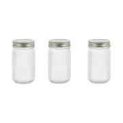 32PK Lemon & Lime Roma Ribbed Conserve Glass Jar with Air-Tight Screw Lid 450ml