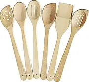 Healthy Cooking Utensils Set - 6 Wooden Spoons For Cooking ? Natural Nonstick Hard Wood Spatula and Spoons ? Uncoated and Unglued ? Durable Eco-friendly and Safe Kitchen Cooking Tools by Ecosall