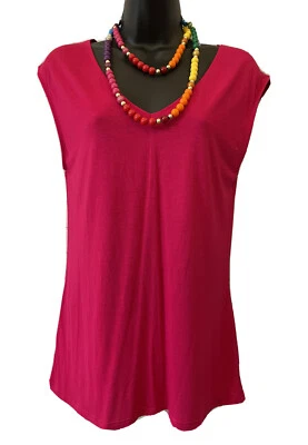 OASIS S/10 BNWT Pink Sleeveless Longline Jersey Vest Top