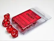 Chessex D10 DiceTranslucent Red/white Set of Ten d10s