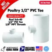 PVC Tee Fittings 20pcs Automatic Chicken Poultry Waterer Drinker Cups Nipples