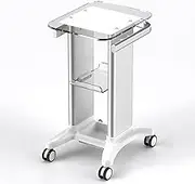 MegLob Acrylic Facial Trolley Cart, Esthetician Storage Stand with Wheels, Space Saving Beauty Salon Work Station Trolley, Mobile Salon Tray Cart with 2 Trays, SPA Tray Equipment Service Cart