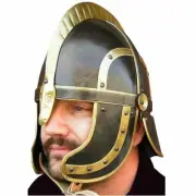 Halloween Medieval Helmet Knight Fantasy Helmet Armor Steel & Brass Helmet