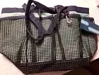 Fancii Water Resistant Shower Caddy Mesh Bottom Multi Pocket Tote Bag Green Navy