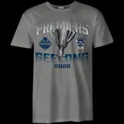 2022 Geelong Cats Ladies Premiers Tee - Grey