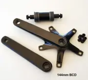 Fixed gear Single Speed Track Crank arms & BB / 144 BCD BLACK 165mm Crankset