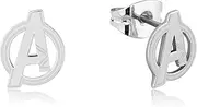 [Disney] Women's "925SS ""AVENGERS"" STUDS" Stud Earrings, Silver, 1CM