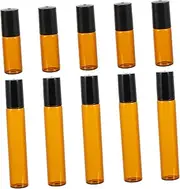 LOLIPPYY 10pcs Refillable Glass Roller Bottles Essential Oil Bottles Caps Leakproof Design for Perfume Aromatherapy Travel Makeup Storage