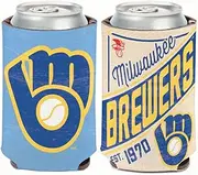WinCraft Milwaukee Brewers Cooperstown Can Cooler - Blue Neoprene Beverage Insulator - 12oz Capacity - Officially Licensed
