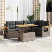 Garden Sofa Set Grey Modular Outdoor Furniture Cushions Storage Table 27602