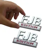 2x FJB edition Car Auto Trunk Rear Tailgate Emblem Badge Decal Sticker Silver