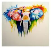 Rainbow Elephant - Original Canvas Artwork