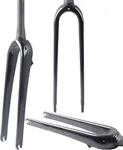 Glossy Black,Tapered, Gravel Carbon Fiber Rigid Fork 700C Carbon Fiber Road Bike Rigid Fork QR 9Mm Disc Brake Thru Axle 1-1/8'' Straight/Tapered Tube Light Bicycles Front Forks