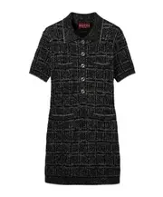 gold and silver thread dress S,XL,L,M Black Silver