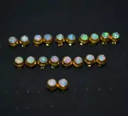 WHOLESALE 10PR 925 SILVER 24CT GOLD OVERLAY ETHIOPIAN OPAL STUD EARRING LOT k910