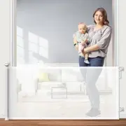 Retractable Baby Gate, Mesh Dog Gate or Mesh Baby Gate 55"" Wide 33"" Tall Sa...