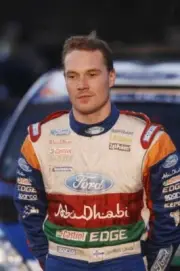 Jari Matti Latvala (FIN) on the podium in Cardiff Castle 2011 WRC Old Photo