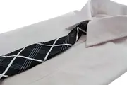 Kids Boys Black & White Patterned Elastic Neck Tie - Criss Cross Black